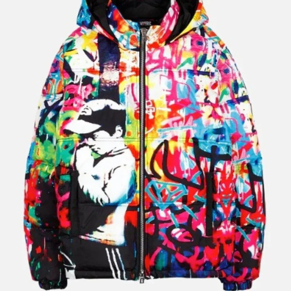 Tango Hotel Brandalised Boy Praying Puffer Jacket - Limited Edition Sz: L - Picture 3 of 12